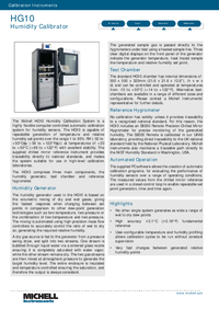 Thumbnail of document Data Sheet - HG10 Humidy Calibrator System